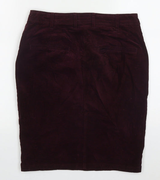 Papaya Womens Purple Cotton Straight & Pencil Skirt Size 8 Button