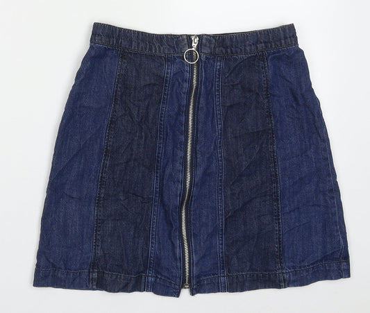 Womens UK Size 8 H&M A-Line Denim Skirt
