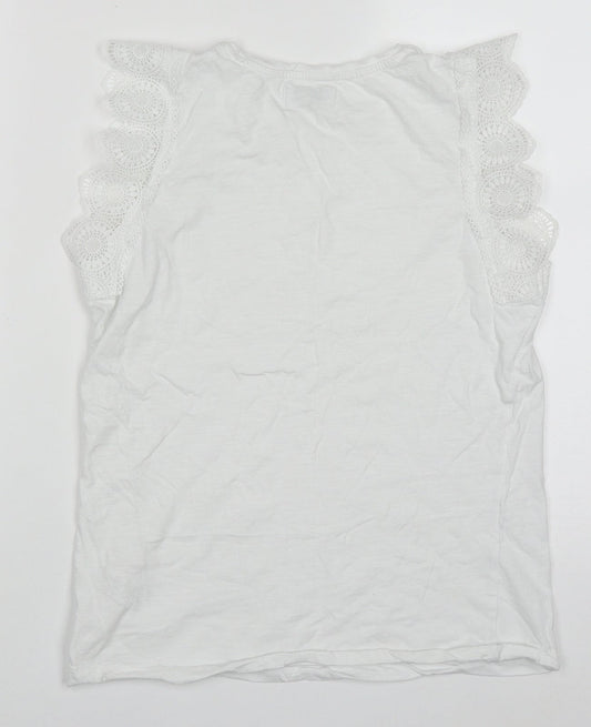 Papaya Womens White Cotton Basic Tank Size 10 Round Neck