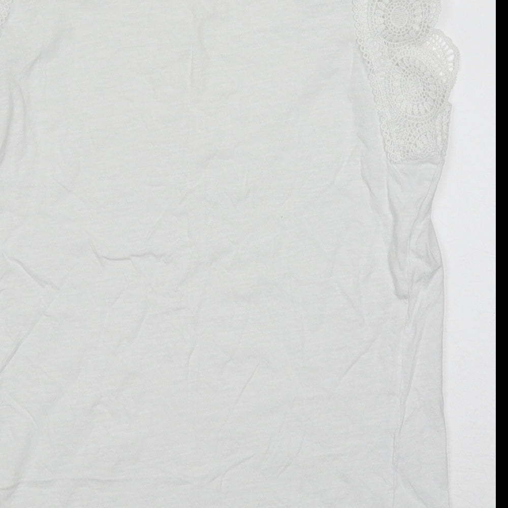 Womens UK Size 10 Papaya White Basic Tank