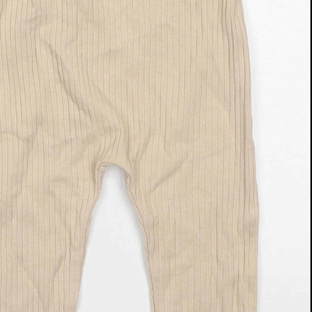 George Girls Beige Cotton Capri Leggings Size 3-6 Months