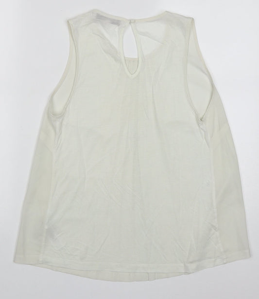 Womens UK Size M French Connection White Basic Tank