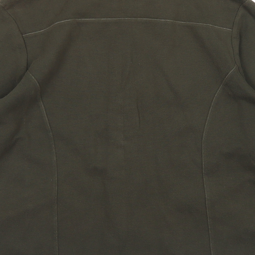 Brand and care label for Dash women’s green jacket, size UK 14, zip