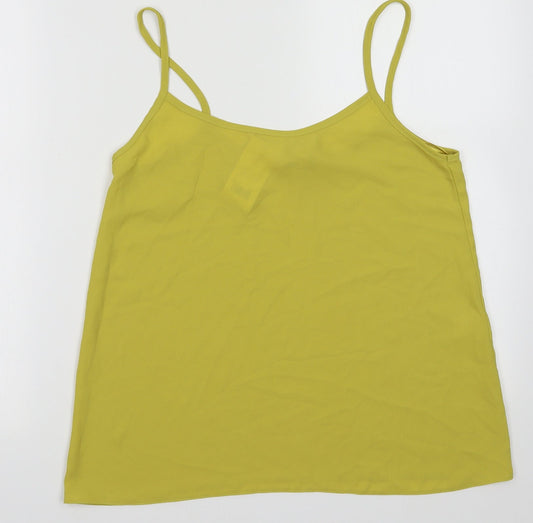 Additional front view of Matalan women’s green polyester basic tank, size UK 10, scoop neck