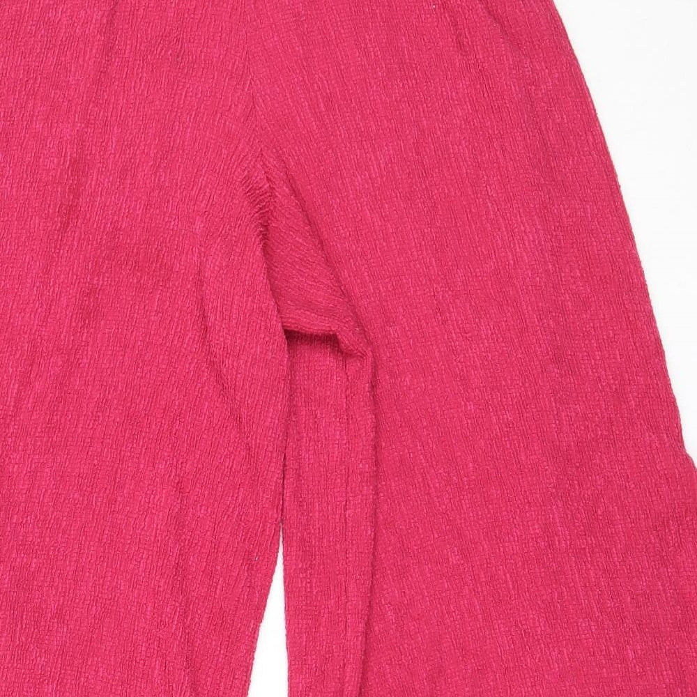 New Look Womens Pink Polyester Cropped Trousers Size 10 L21 in Regular