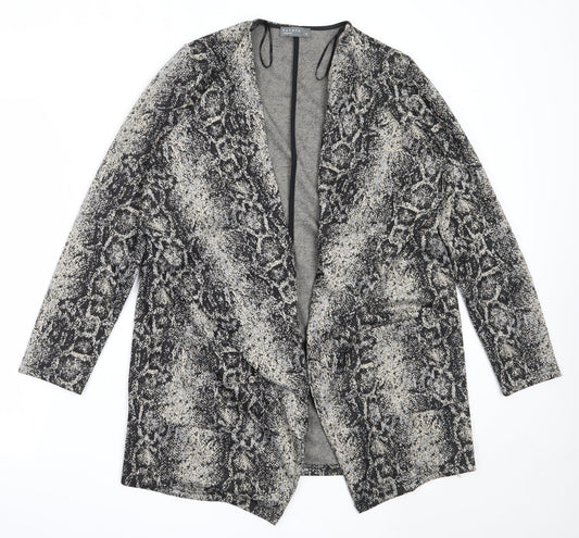 Papaya Womens Black Animal Print Jacket Size 12