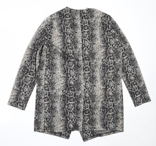 Papaya Womens Black Animal Print Jacket Size 12