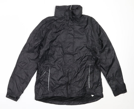 Additional front view of Crivit women’s black windbreaker coat, size M