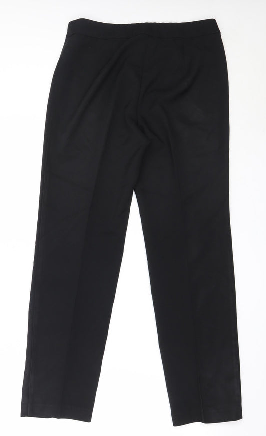 Womens UK Size 10 Papaya Regular Fit Black Trousers
