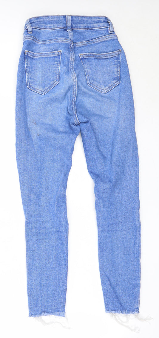 New Look Womens Blue Cotton Skinny Jeans Size 6 L23 in Regular