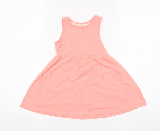 Nutmeg Girls Pink Polyester A-Line Size 18-24 Months Round Neck