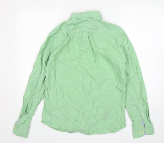US Polo Assn. Mens Green Cotton Button-Up Size M Collared