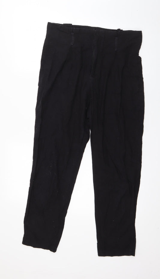 Womens UK Size 14 PRETTYLITTLETHING Regular Fit Black Trousers