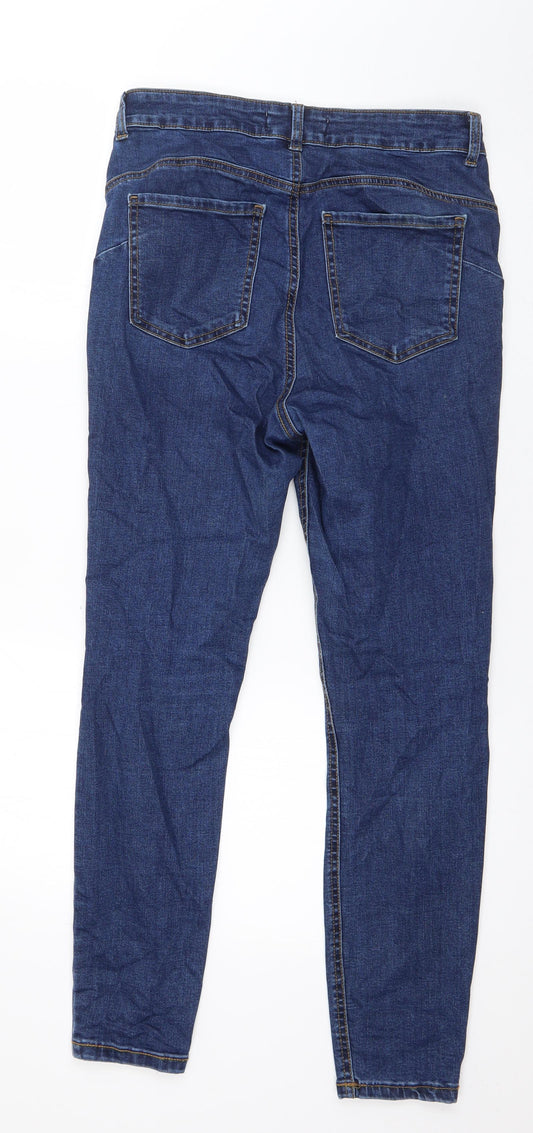 Denim & Co. Womens Blue Cotton Skinny Jeans Size 12 L27 in Regular Button