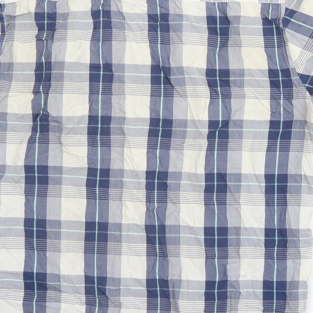 Mens UK Size L Max Blue Button-Up Short Sleeve Casual Shirt