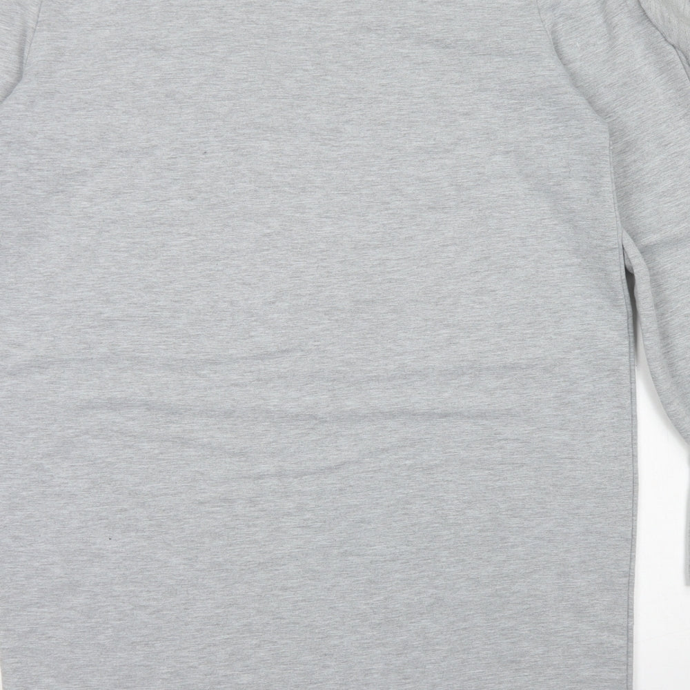 Eight Womens Grey Cotton A-Line Size L Crew Neck