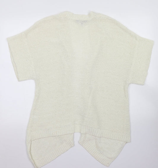 Womens UK Size L Mia Moda Ivory Cardigan Jumper