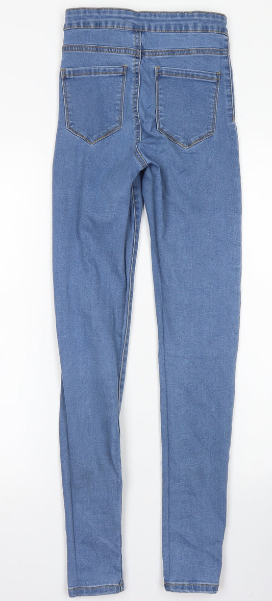 Denim Co Womens Blue Cotton Skinny Jeans Size 6 L28 in Regular Button