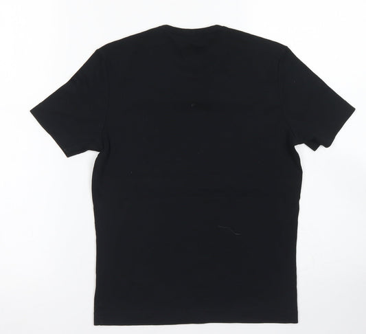 Esprit Womens Black Cotton Basic T-Shirt Size M Crew Neck