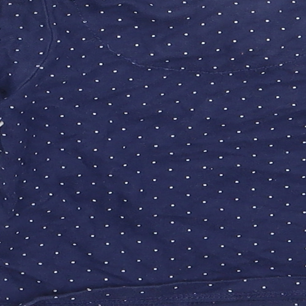TU Girls Blue Spotted Cotton Basic T-Shirt Size 3-6 Months Round Neck
