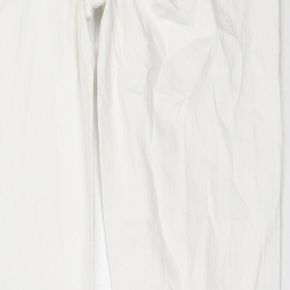 Select Womens White Cotton Straight Jeans Size 12 L27.5 in Regular