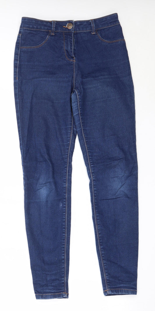 Additional front view of Matalan women’s blue cotton skinny jeans, size UK 8, 28-inch leg regular