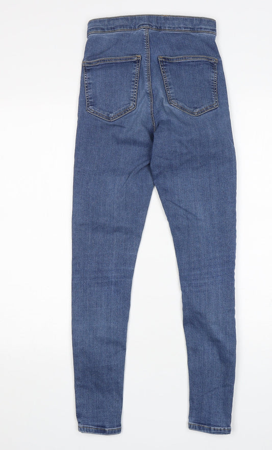Topshop Womens Blue Cotton Skinny Jeans Size 28 in L28 in Regular