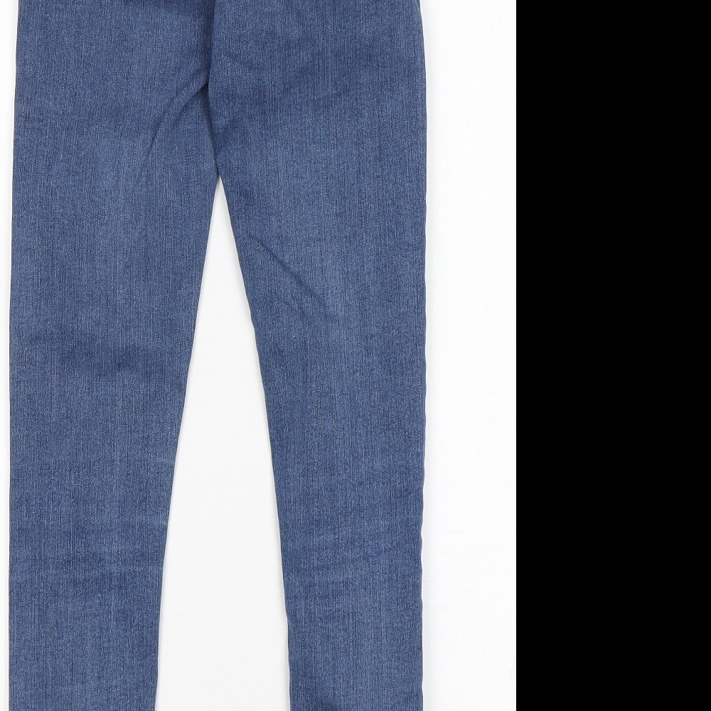 Topshop Womens Blue Cotton Skinny Jeans Size 28 in L28 in Regular