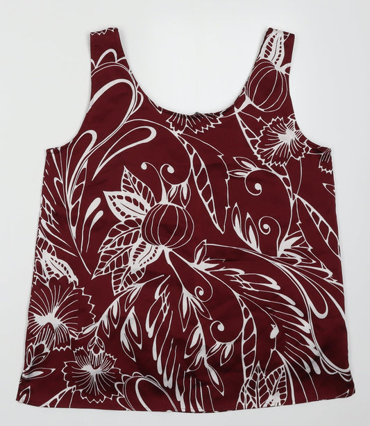 Womens UK Size 12 Marks and Spencer Red Basic Tank