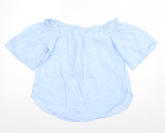 Womens UK Size 8 H&M Blue Basic Blouse