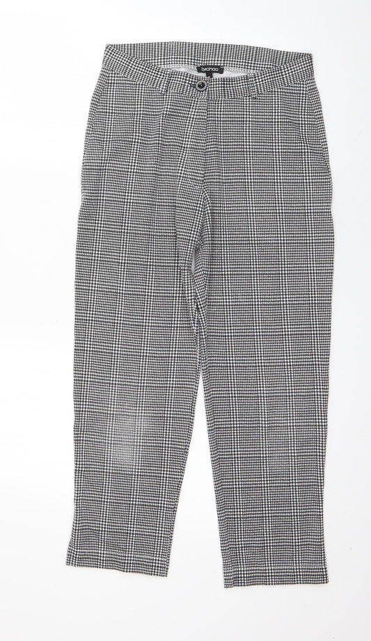 Womens UK Size 8 Boohoo Regular Fit Black Trousers