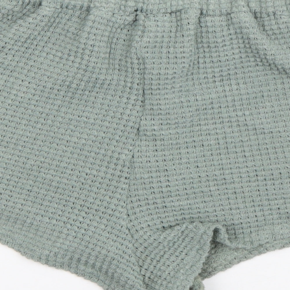 Preworn Womens Green Solid Polyester Capri Pyjama Pants Size S