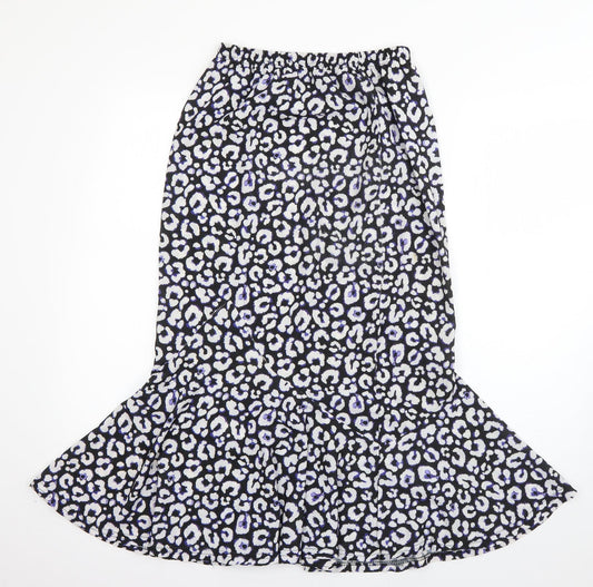 Boohoo Womens Blue Animal Print Polyester Straight & Pencil Skirt Size 8