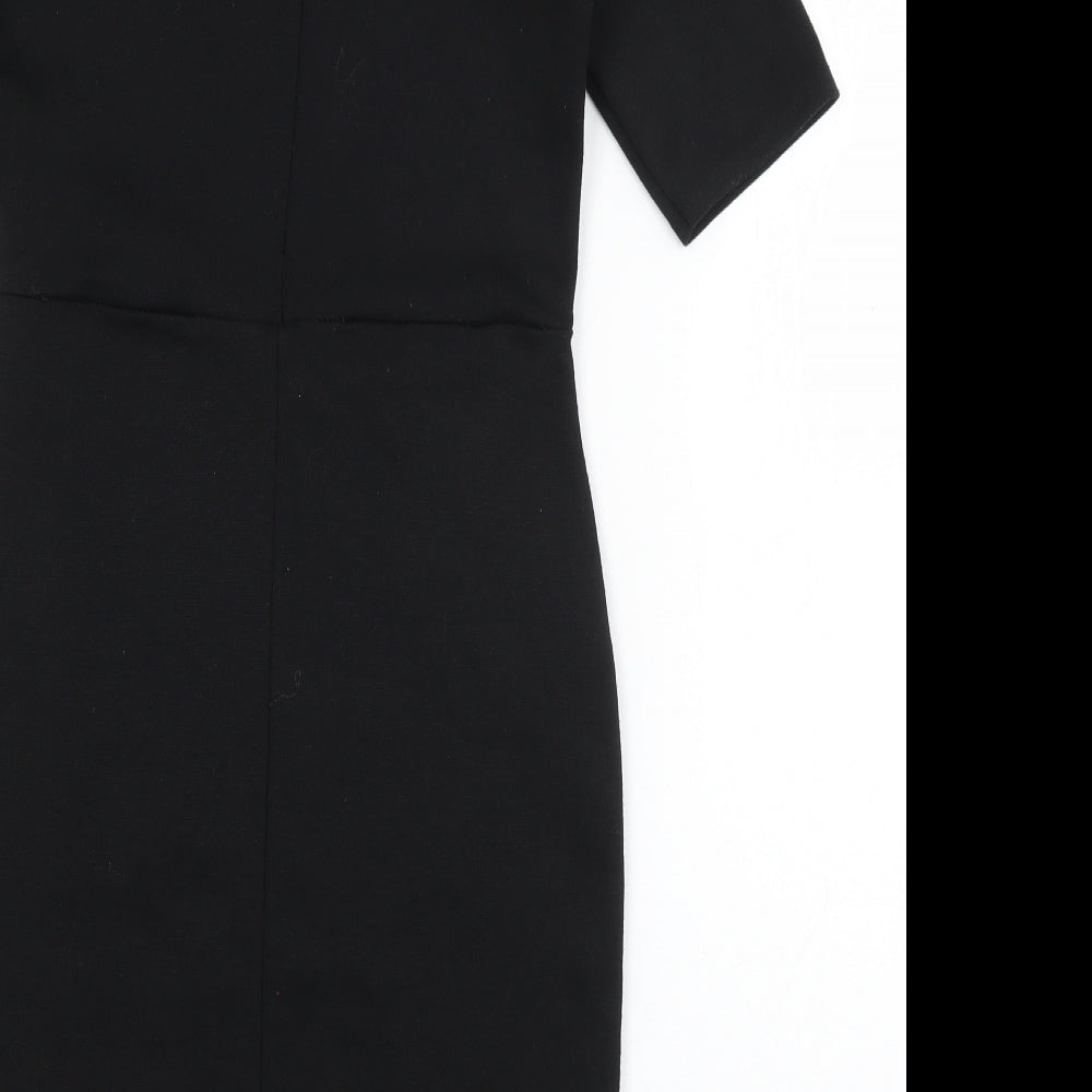 Missguided Womens Black Polyester T-Shirt Dress Size 10 Round Neck Pullover