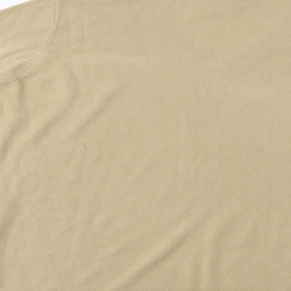 Primark Womens Beige V-Neck Acrylic Pullover Jumper Size L