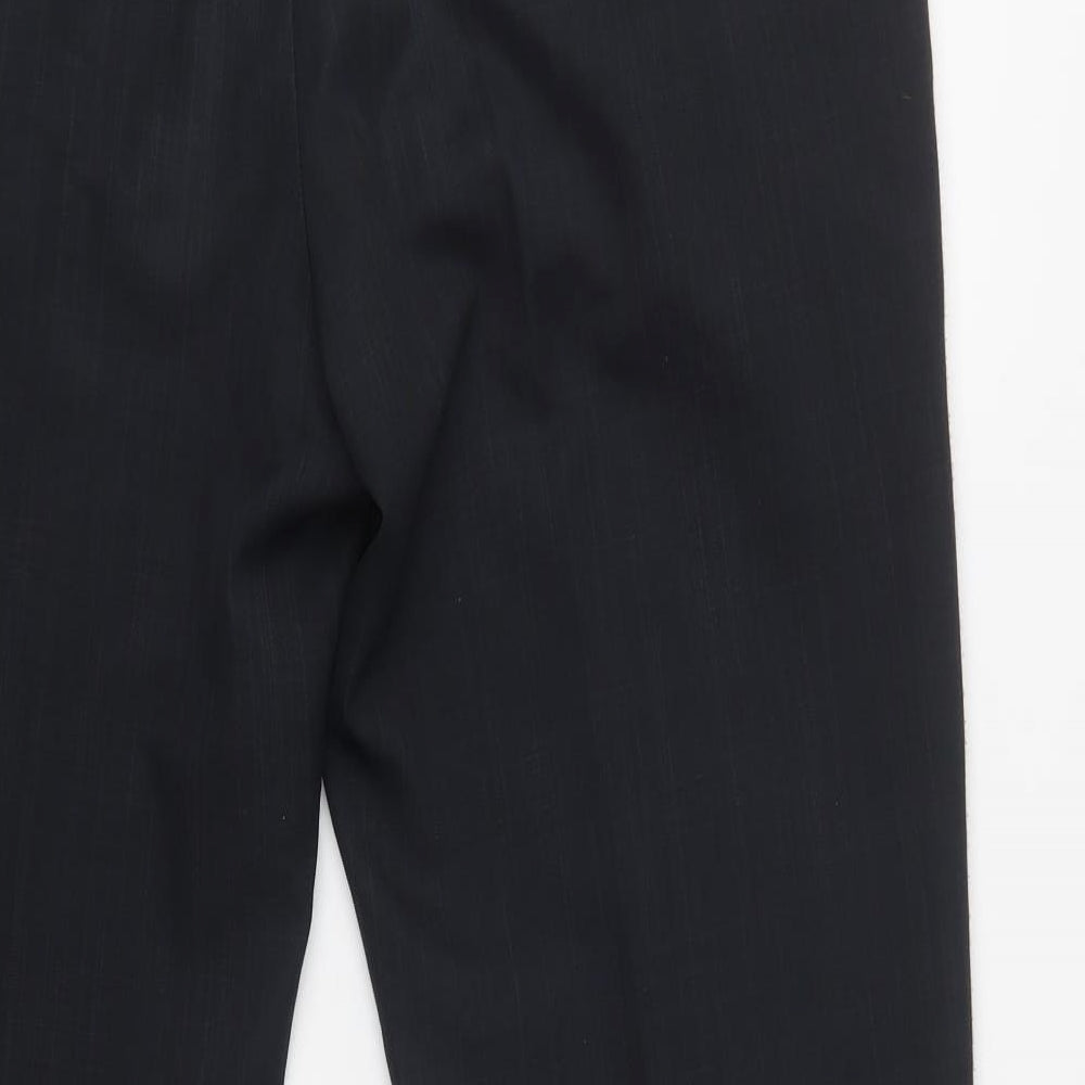 EWM Mens Black Polyester Dress Pants Trousers Size 38 L31 in Regular Button