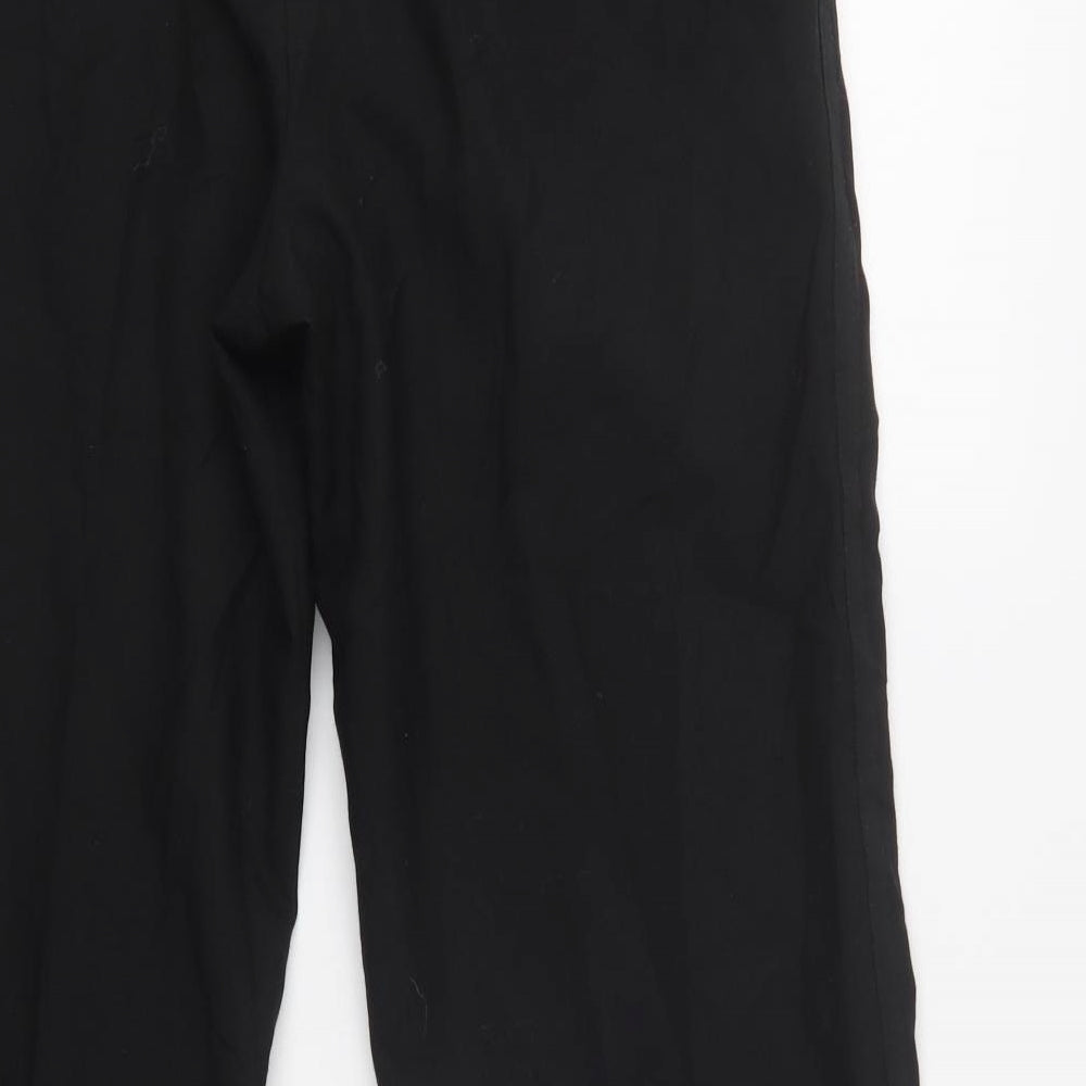 Mens UK Size 34 M&S Regular Fit Dress Pants Black Trousers