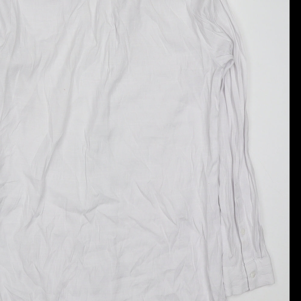 Womens UK Size S Viz A Viz White Basic Button-Up