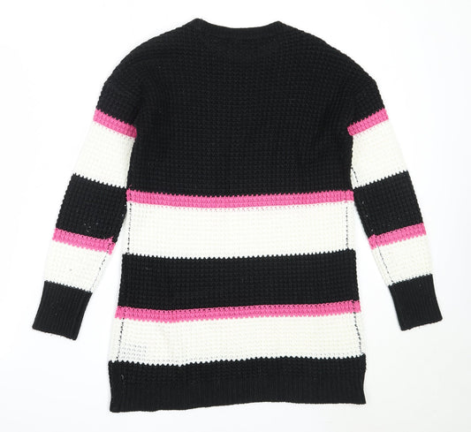 Pep&Co Womens Black Round Neck Acrylic Pullover Jumper Size 8