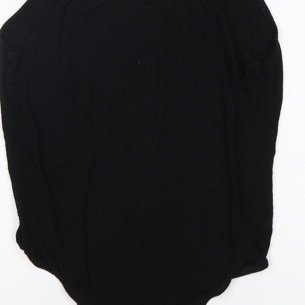 Brand and care label for PRETTYLITTLETHING women’s black viscose bodysuit one-piece, size UK 10