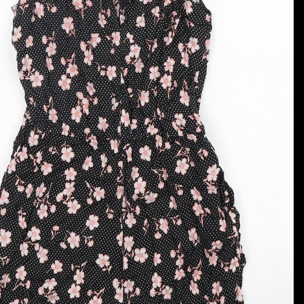 F&F Womens Blue Polka Dot Viscose Playsuit One-Piece Size 10