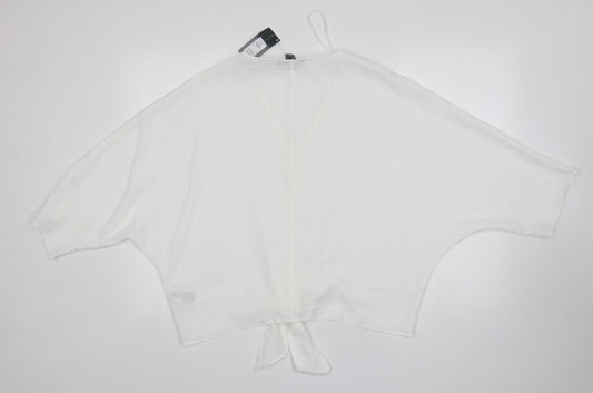 Primark Womens White Polyester Basic Blouse Size 14 Round Neck