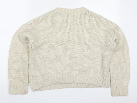 Womens UK Size M New Look Beige Pullover Jumper