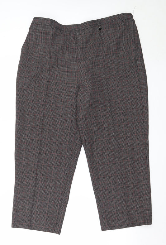 Additional front view of Bonmarché women’s grey polyester capri trousers, size UK 18, 24.5-inch leg regular