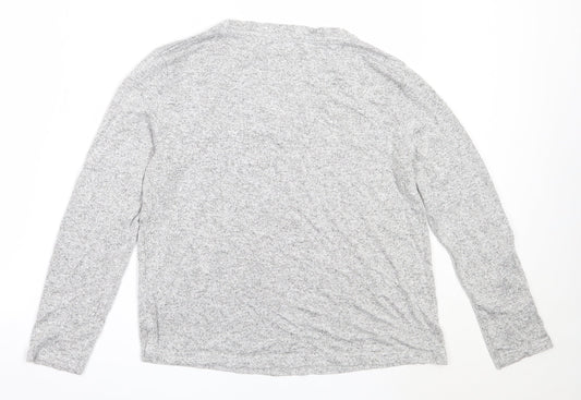 Avenue Womens Grey V-Neck Viscose Pullover Jumper Size 12