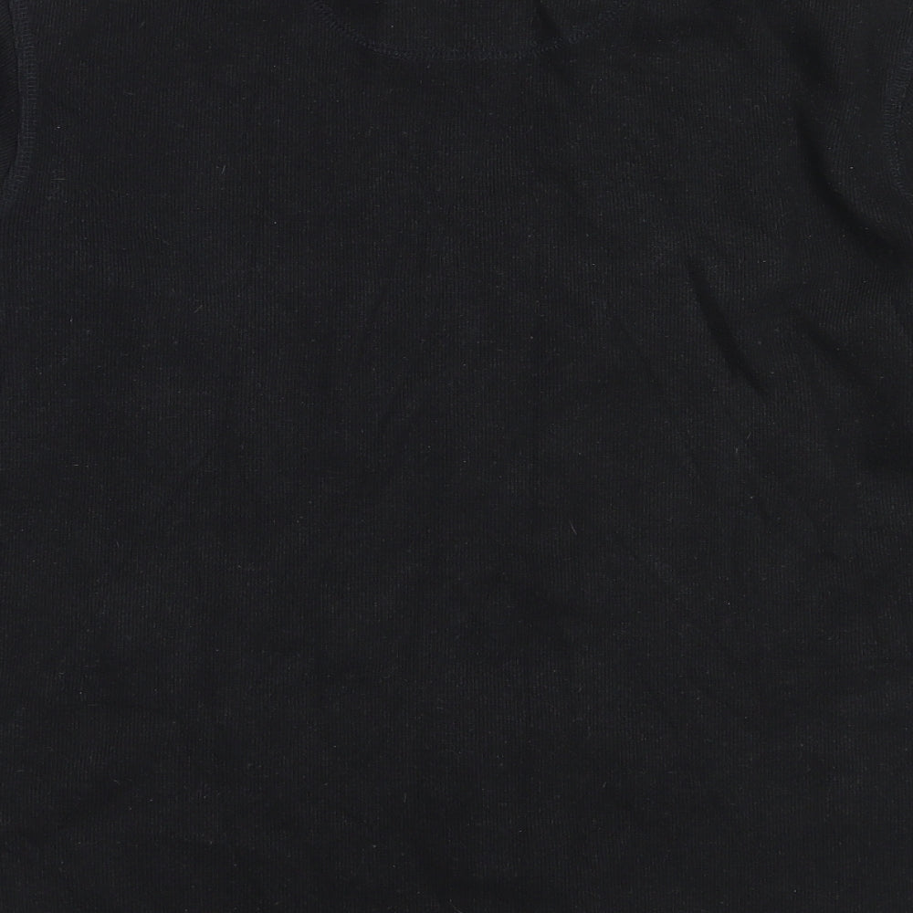 Easy Mens Black V-Neck Cotton Pullover Jumper Size M