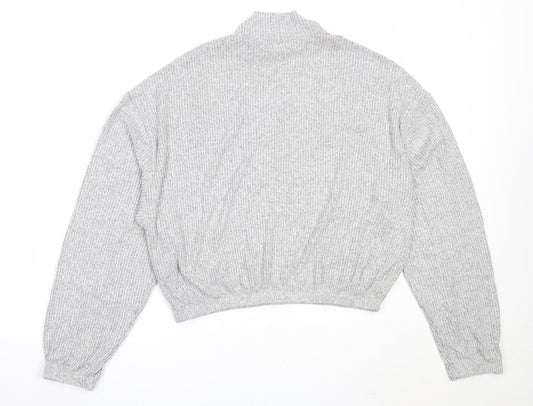 Garage Womens Grey High Neck Rayon Pullover Jumper Size M