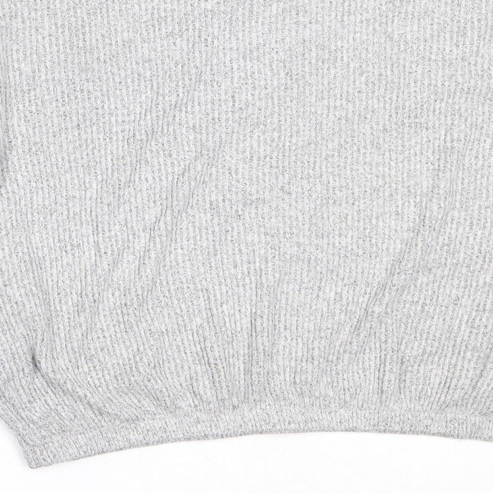 Garage Womens Grey High Neck Rayon Pullover Jumper Size M