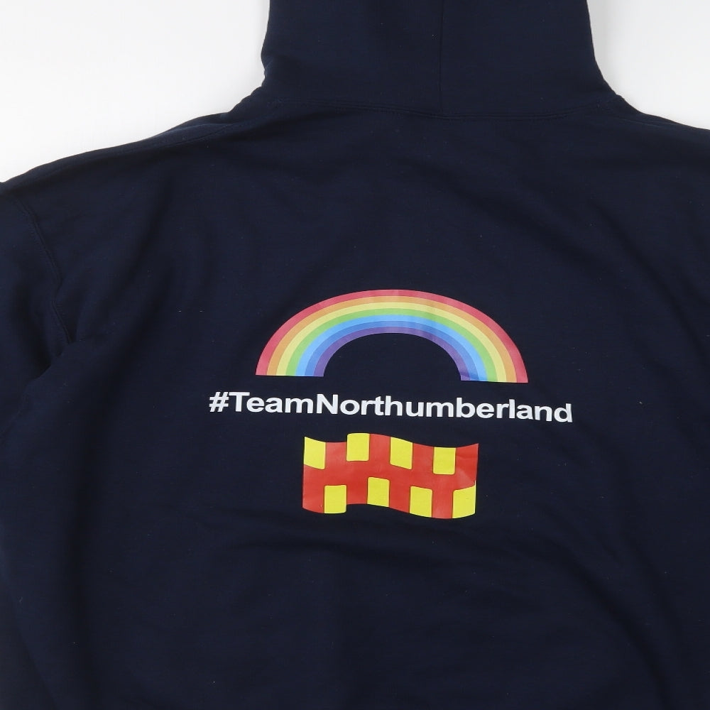 Gildan Womens Blue  Cotton Pullover Hoodie Size L   - Northumberland