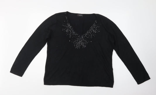 Womens UK Size L Bm Collection Black Pullover Jumper